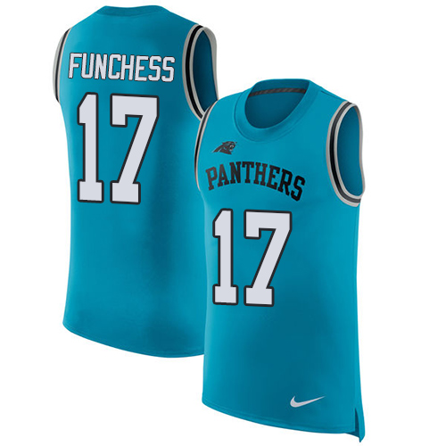 Nike Panthers #17 Devin Funchess Blue Alternate Men's Stitched NFL Limited Rush Tank Top Jersey